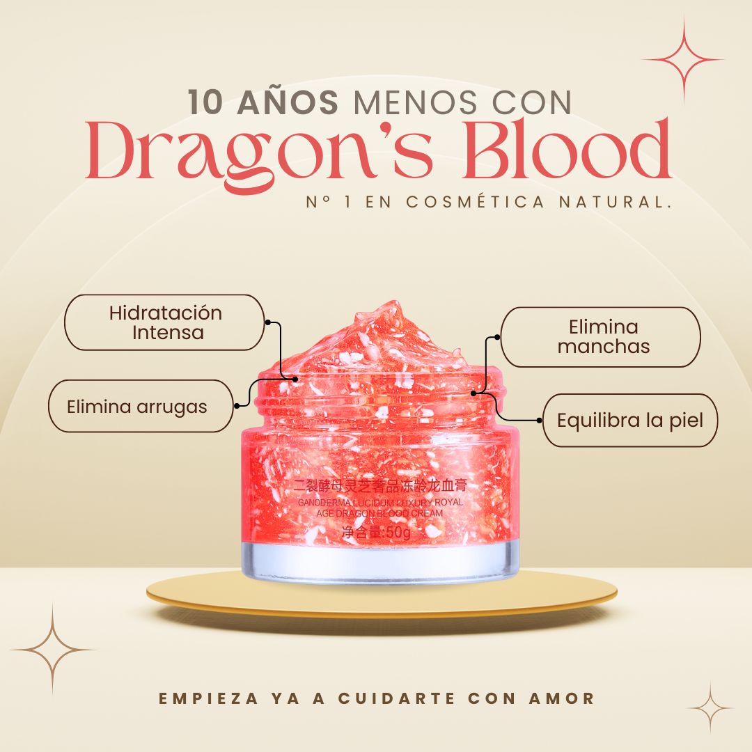 Crema facial rejuvenecedora ¡10 Años Menos! Dragon's Blood para piel radiante y joven